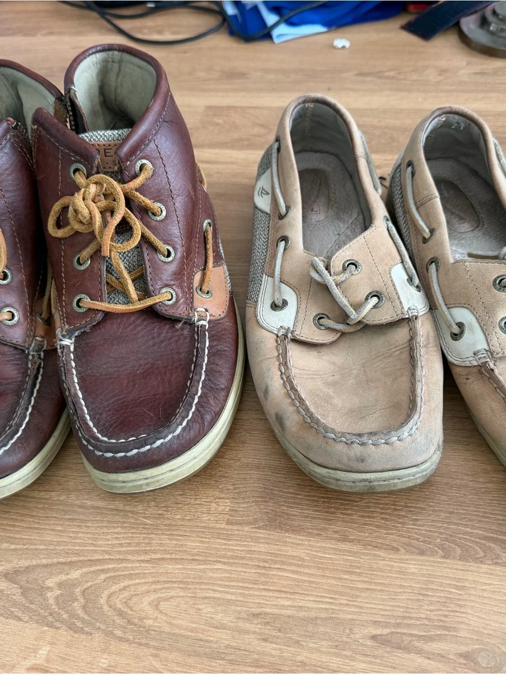 Sperry Two-Tone Brown and Tan Boat Shoes - Women's Flats